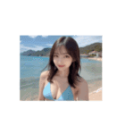 【動く】海！ビキニ！水着！可愛い美女（個別スタンプ：15）