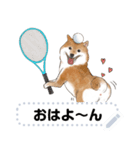 柴犬のテニス部ライフ（個別スタンプ：18）