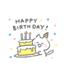 感情を伝える白いこねこスタンプ（個別スタンプ：40）