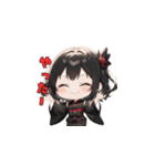 漆黒の小悪魔ガール（個別スタンプ：1）