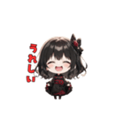 漆黒の小悪魔ガール（個別スタンプ：3）