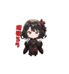 漆黒の小悪魔ガール（個別スタンプ：4）
