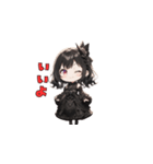 漆黒の小悪魔ガール（個別スタンプ：7）