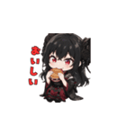 漆黒の小悪魔ガール（個別スタンプ：14）