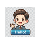 こんにちは！世界中の笑顔たち（個別スタンプ：1）