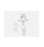 人の顔を描きました（個別スタンプ：5）
