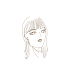 人の顔を描きました（個別スタンプ：13）