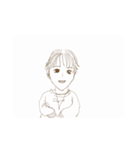 人の顔を描きました（個別スタンプ：15）