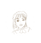 人の顔を描きました（個別スタンプ：24）