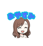 ゆるパーマ女性の日常スタンプ（個別スタンプ：16）