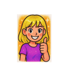 [アレンジ用]Y2Kガール（ギャラクシー2）（個別スタンプ：1）