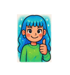[アレンジ用]Y2Kガール（ギャラクシー2）（個別スタンプ：5）
