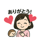 ハリネズミと女の子スタンプ（個別スタンプ：5）