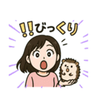 ハリネズミと女の子スタンプ（個別スタンプ：11）