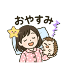 ハリネズミと女の子スタンプ（個別スタンプ：16）