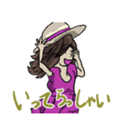 暑さをしのぐ、清楚な少女。（個別スタンプ：14）