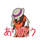 暑さをしのぐ、清楚な少女。（個別スタンプ：16）
