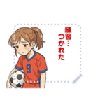 サッカー 女子 部活 スポーツ (文字)（個別スタンプ：6）