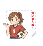 サッカー 女子 部活 スポーツ (文字)（個別スタンプ：22）