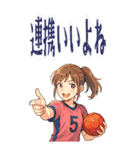 ハンドボール 女子 部活 スポーツ (大)（個別スタンプ：23）