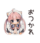 ねこみみメイドの寝落ちおやすみ♡（個別スタンプ：18）