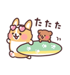 まるまるコーギーの夏休み（個別スタンプ：4）