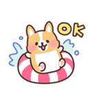 まるまるコーギーの夏休み（個別スタンプ：5）