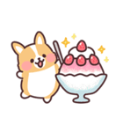 まるまるコーギーの夏休み（個別スタンプ：24）