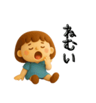 女の子とくまのほこっりスタンプ✨3D✨（個別スタンプ：4）