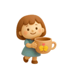 女の子とくまのほこっりスタンプ✨3D✨（個別スタンプ：7）