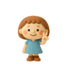 女の子とくまのほこっりスタンプ✨3D✨（個別スタンプ：16）