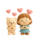 女の子とくまのほこっりスタンプ✨3D✨（個別スタンプ：35）