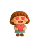 女の子とくまのほこっりスタンプ✨3D✨（個別スタンプ：36）