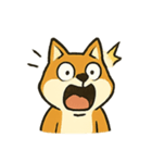 びっくり柴犬くんのオーバーリアクション（個別スタンプ：1）