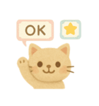 フェルトねこ・きもちスタンプ（個別スタンプ：4）