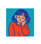 [アレンジ用]Y2Kっぽい女の子のイラスト1（個別スタンプ：1）