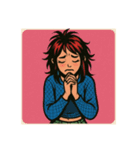 [アレンジ用]Y2Kっぽい女の子のイラスト1（個別スタンプ：2）