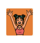 [アレンジ用]Y2Kっぽい女の子のイラスト1（個別スタンプ：3）