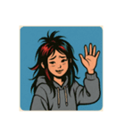 [アレンジ用]Y2Kっぽい女の子のイラスト1（個別スタンプ：4）