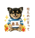 ポジティブな気持ちを伝える☆黒チワワ（個別スタンプ：5）