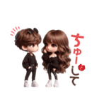 ❤︎カップルスタンプ❤︎（BLACKコーデ）（個別スタンプ：10）