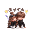 ❤︎カップルスタンプ❤︎（BLACKコーデ）（個別スタンプ：28）
