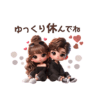 ❤︎カップルスタンプ❤︎（BLACKコーデ）（個別スタンプ：31）