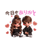 ❤︎カップルスタンプ❤︎（BLACKコーデ）（個別スタンプ：34）