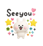 ウサギが好き♡カラフル可愛い立体（個別スタンプ：30）