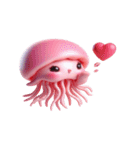 忙しくないクラゲ、ピンク好きの癒し時間（個別スタンプ：1）