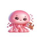 忙しくないクラゲ、ピンク好きの癒し時間（個別スタンプ：22）