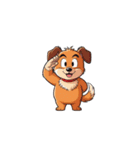 【敬礼犬 2】（個別スタンプ：4）
