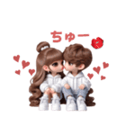 パーカーカップル♡（WHITEコーデ）（個別スタンプ：5）