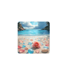 癒しの文字なしスタンプ.海.花.Healing.Sea（個別スタンプ：3）
